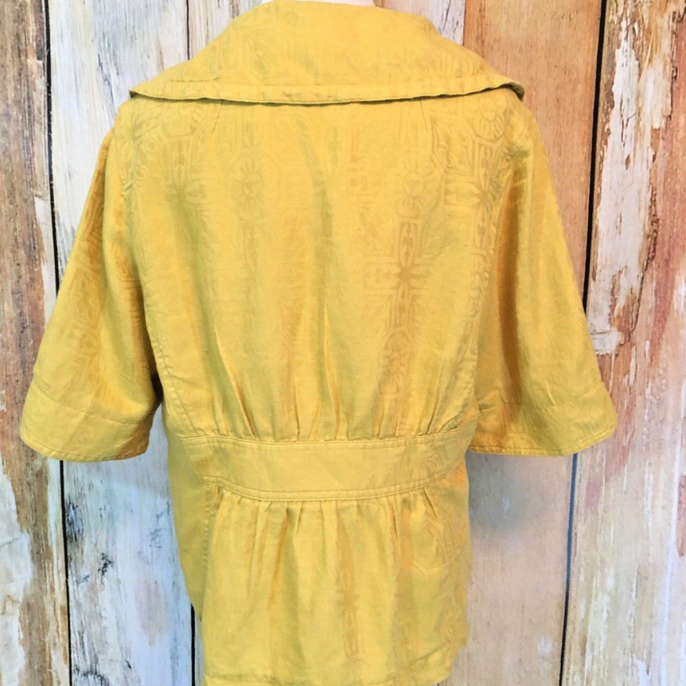 Coldwater Creek Jacket Mustard Yellow Linen sz 12 - Picture 4 of 4